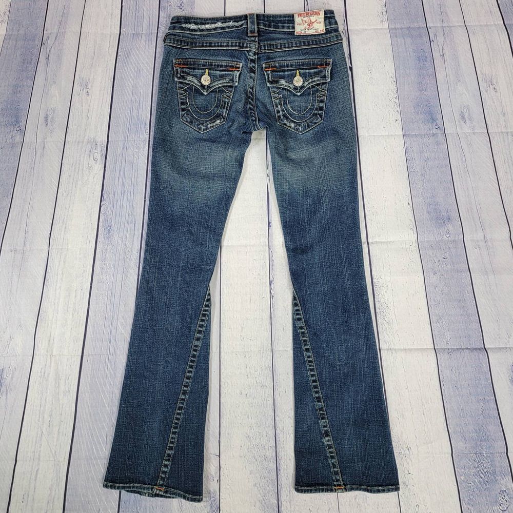 True Religion Vintage Y2K Joey Low Rise Twist Flare Leg Jeans Size 26 - Picture 2 of 8
